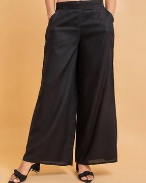 women flared palazzos with insert pockets