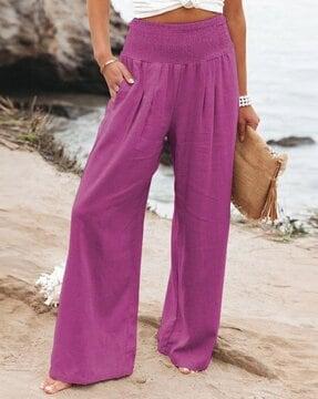 women flared palazzos with insert pockets