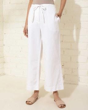 women flared pants with insert pockets