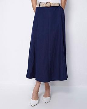 women flared skirt with belt