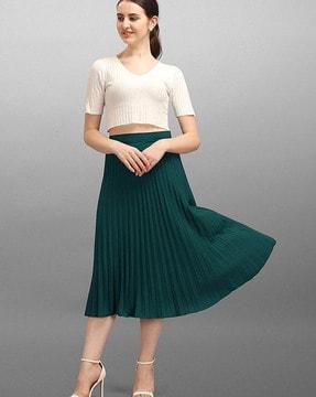 women flared skirt with elasticated waistband