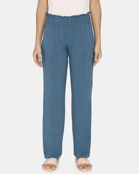 women flared track pant with elasticated waist