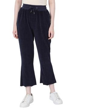 women flared track pant with insert pockets