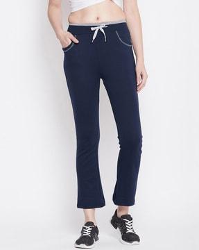 women flared track-pants with drawstring