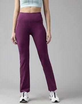 women flared track pants with elasticated waist