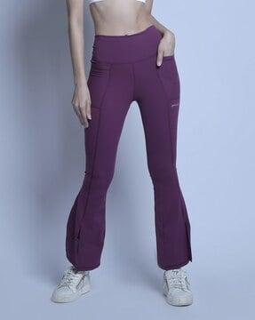 women flared track pants with elasticated waistband