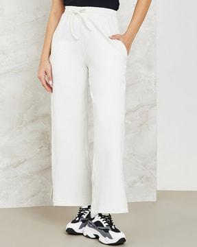 women flared track pants with insert pockets