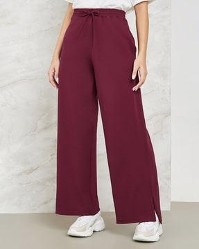 women flared track pants with insert pockets