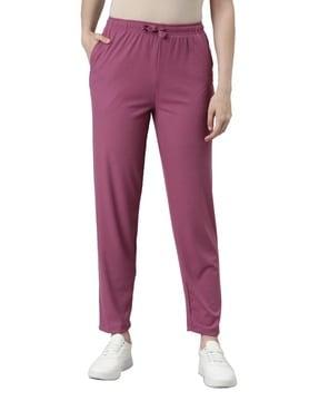 women flat-front relaxed fit pants