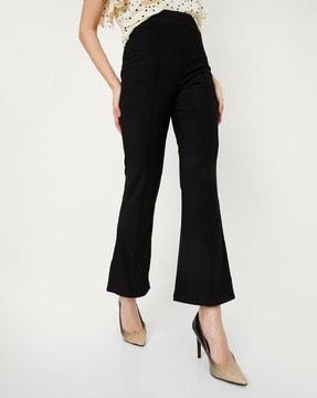 women flat-front relaxed fit pants