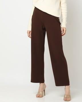 women flat-front relaxed fit trousers