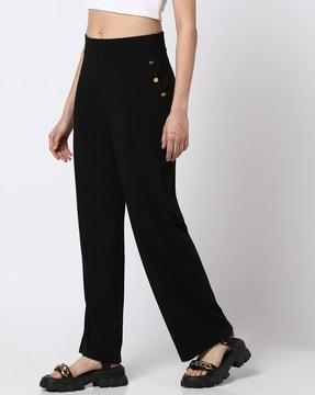 women flat-front relaxed fit trousers
