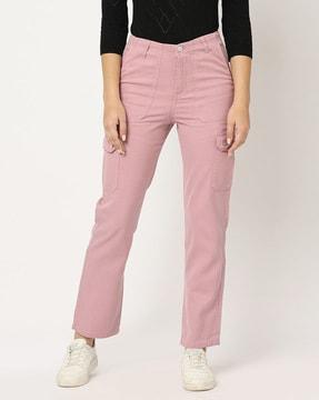 women flat-front relaxed fit trousers