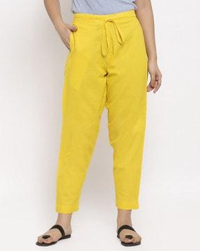 women flat front straight fit pants