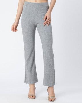 women flat-front straight fit trousers