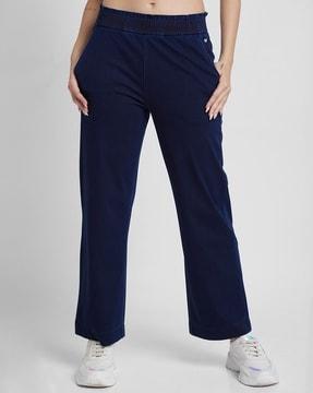 women flat-front straight fit trousers