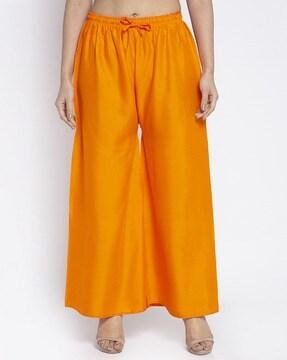 women flat-front wide leg palazzos