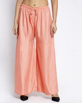 women flat-front wide leg palazzos