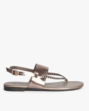 women flat sandals with buckle strap