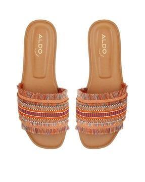 women flat sandals with woven strap