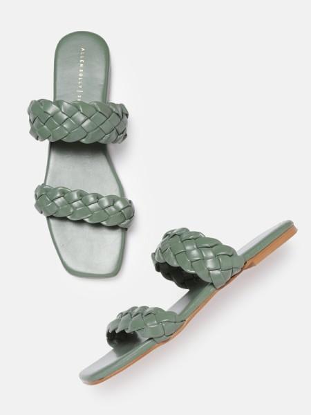 women flats sandal  (green , 3)