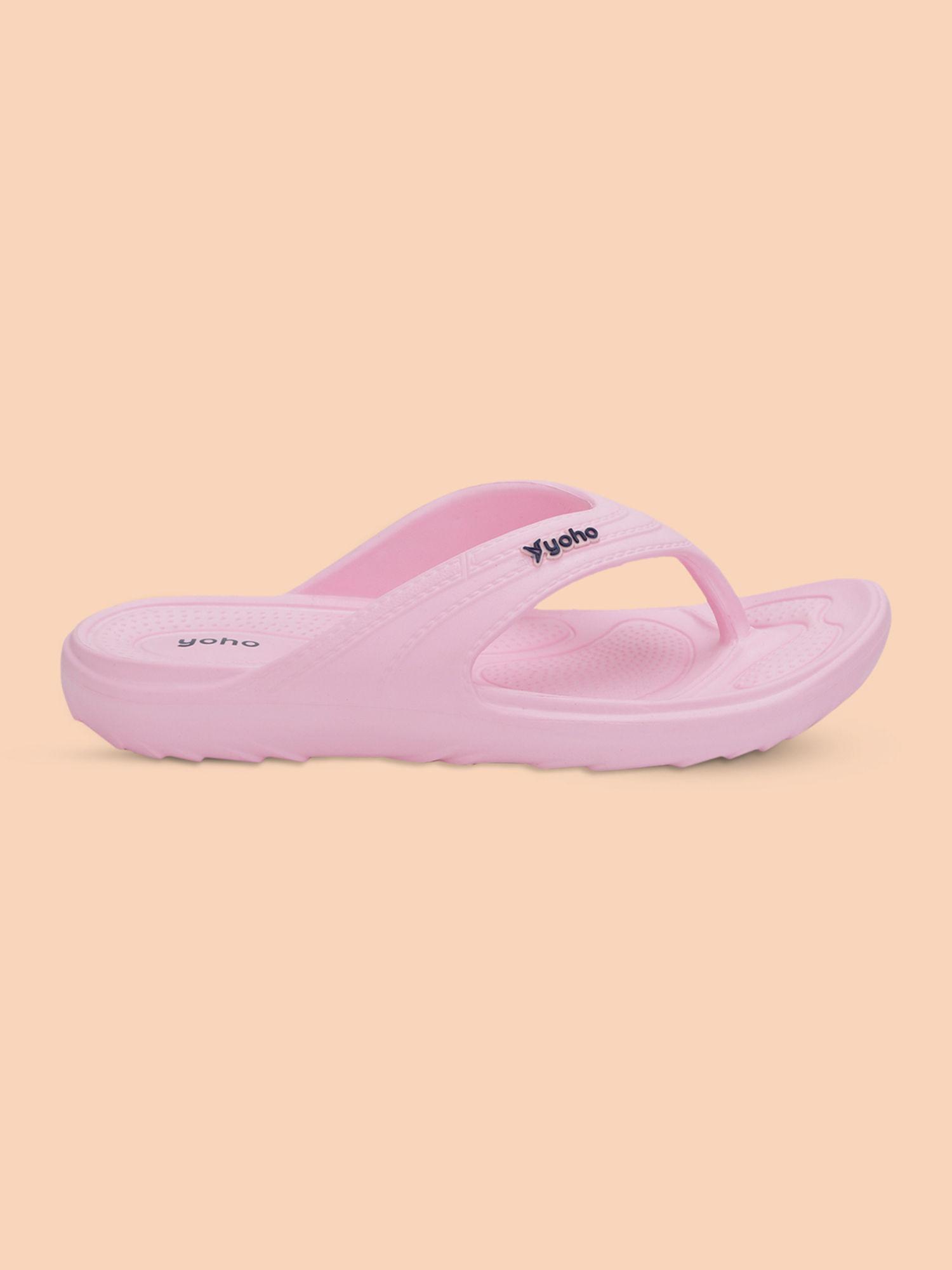 women floats soft slippers with mild acupressure pink