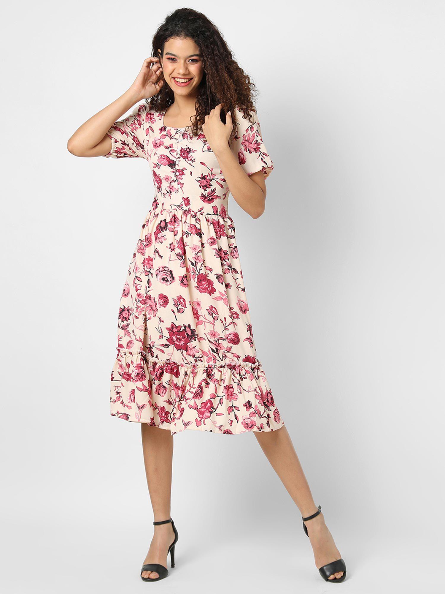 women floral design casual dresses