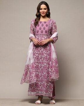 women floral embroidered 3-piece dress material