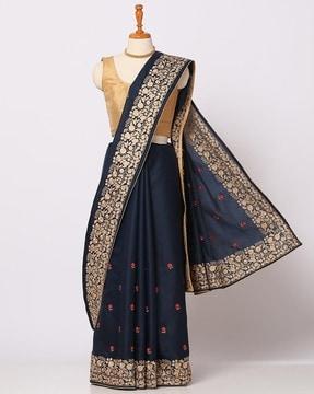 women floral embroidered saree