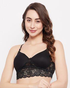 women floral lace lightly-padded t-shirt bra