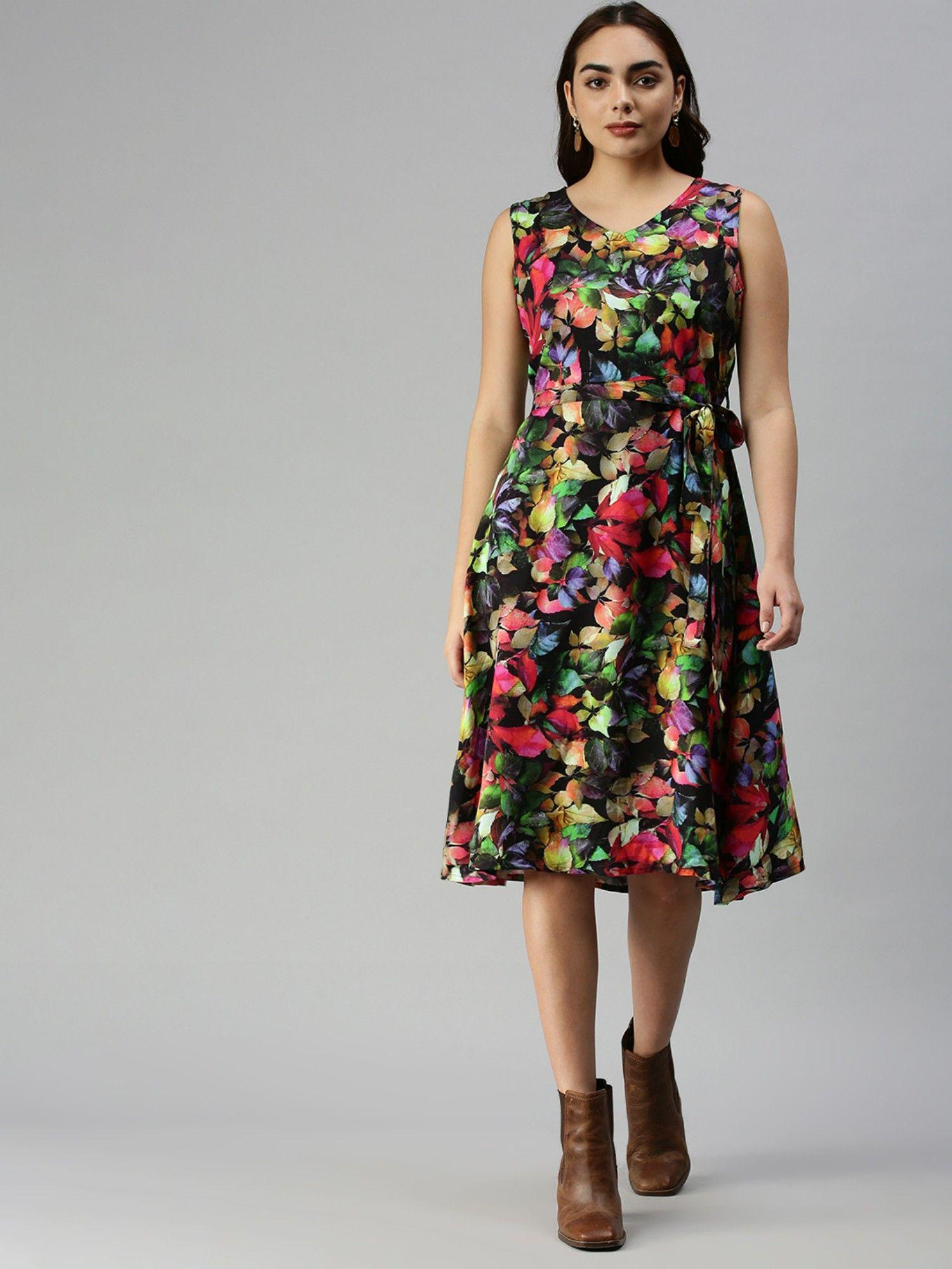 women floral multi a-line dress