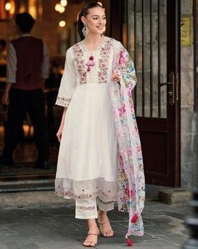 women floral pattern a-line kurta set