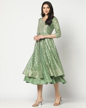 women floral pattern fit & flare dress