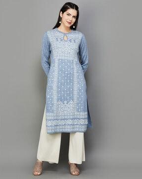 women floral pattern straight kurta