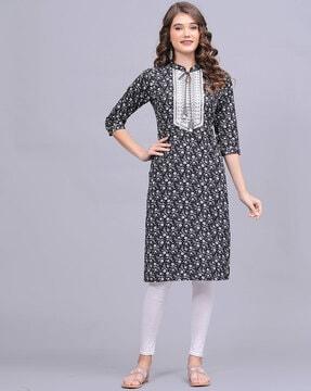 women floral pattern straight kurta