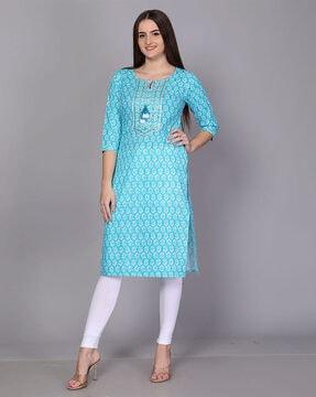 women floral pattern straight kurta