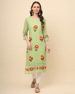 women floral pattern straight kurta