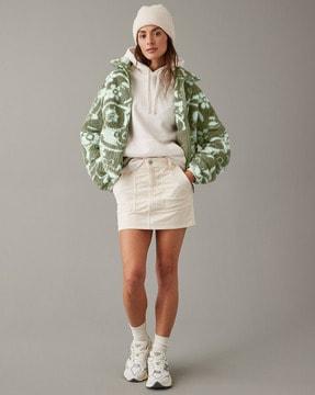 women floral patterned oversized sweatshirt