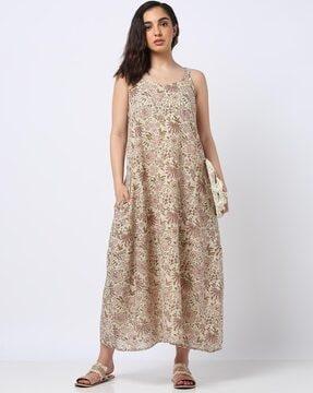 women floral print a-line dress