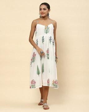 women floral print a-line dress