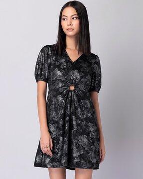 women floral print a-line dress