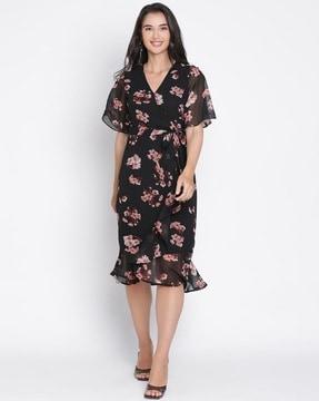 women floral print a-line dress