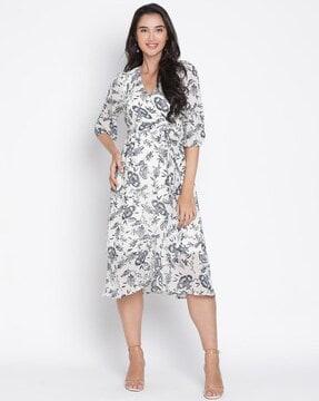 women floral print a-line dress