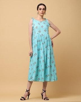 women floral print a-line dress