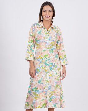 women floral print a-line dress