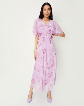 women floral print a-line dress