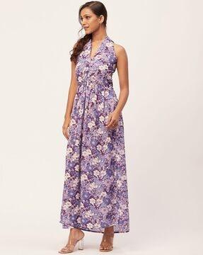 women floral print a-line dress