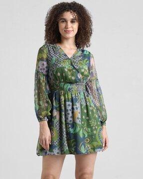 women floral print a-line dress