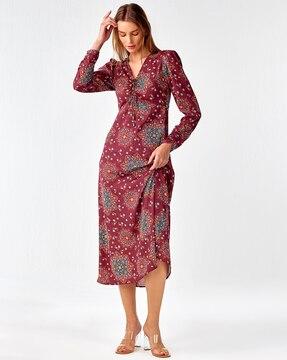 women floral print a-line dress