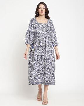 women floral print a-line dress